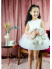 Satin Tulle Peplum Lace Flower Girl Dress